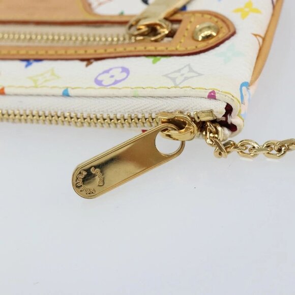 LOUIS VUITTON Monogram Multicolor Pochette MM Pouch White M60028 LV Auth gh1170V - Picture 10 of 16
